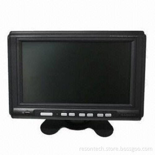 7" TFT LCD car monitor for vehicle surveillance system, supports 4 camera displaying/high resolution